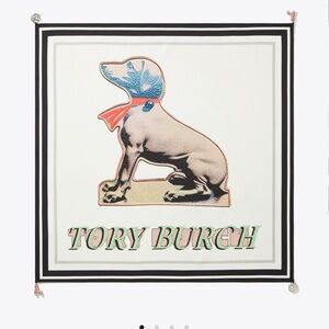 Tory Burch “Good Boy Neckerchief “Dog Print Scarf